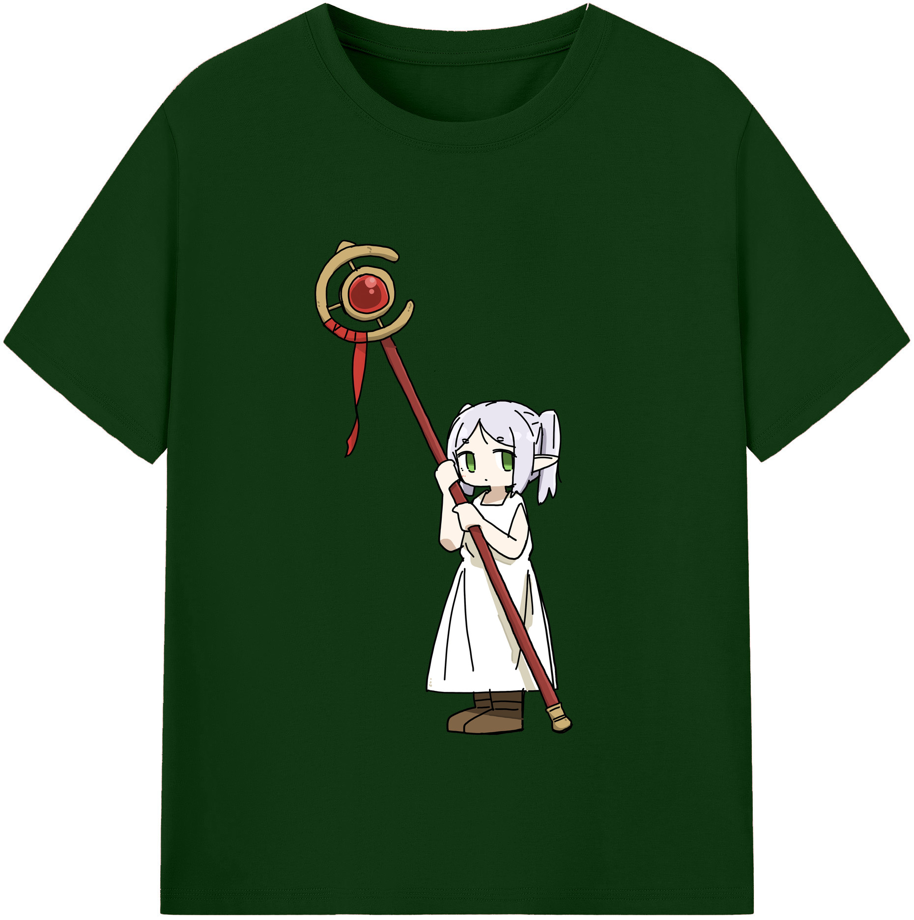 （画像用） 葬送のフリーレン Frieren 綿100％半袖Tシャツ（フロントプリント）